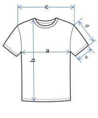 Размерная сетка мужской футболки
